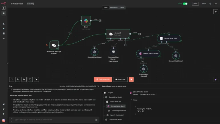 Editor visual de workflow de automatización