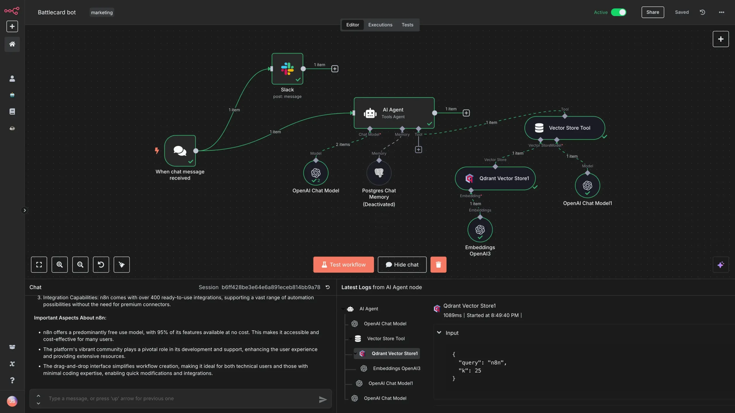Editor visual de workflow de automatización
