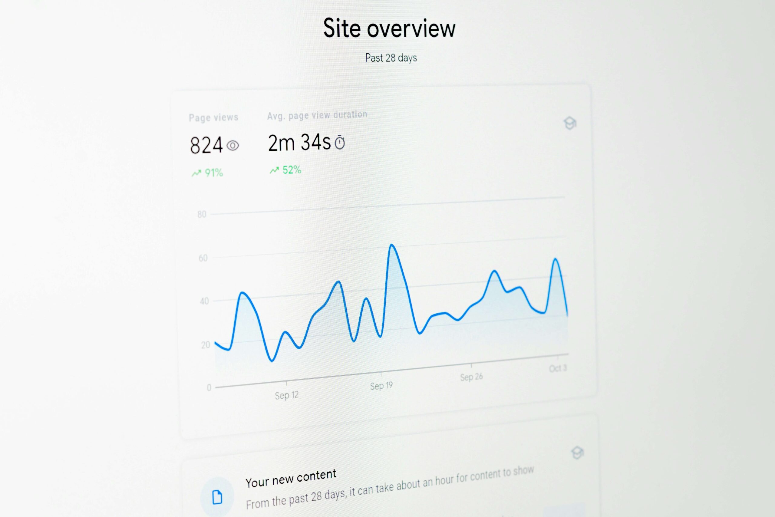 Dashboard con métricas SEO y de backlinks en pantalla